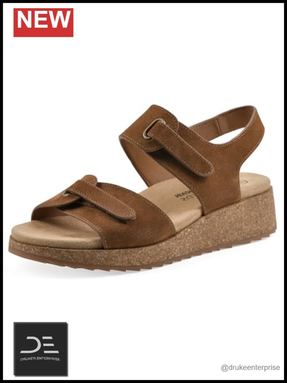 White Mountain Women's Gelato Mini-Wedge Sandal Leather Adjustable Straps
